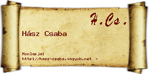 Hász Csaba névjegykártya
